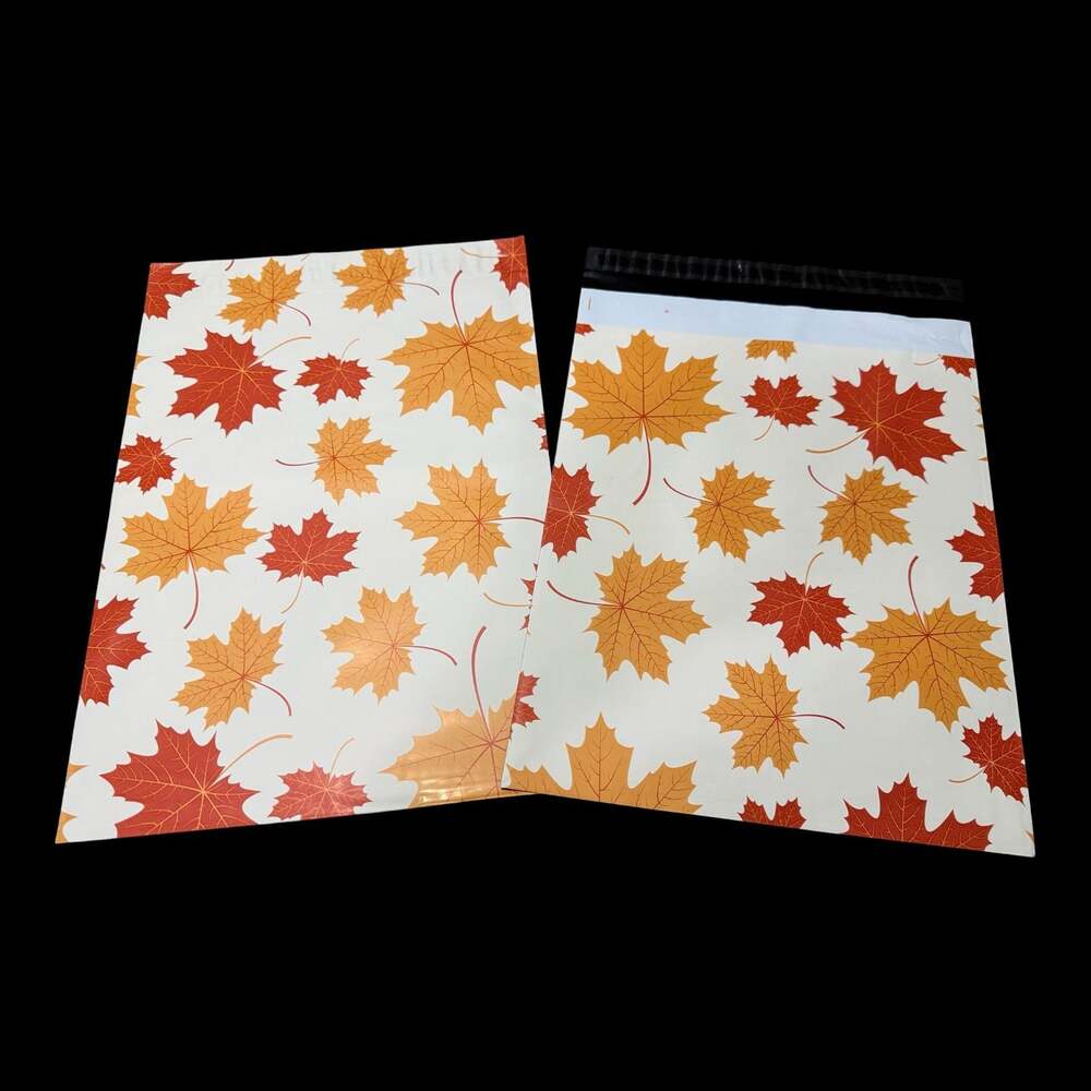 (10) 10 x 13 Fall Leaf Self-Sealing Poly Mailers Shipping Envelopes